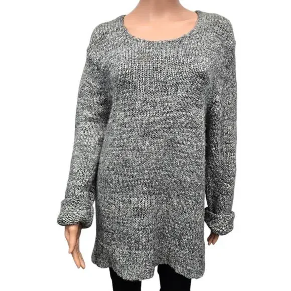 Tommy Bahama Jeans Sweater Marled Gray Oversized Women XL Wool Acrylic Knit - Picture 7 of 13